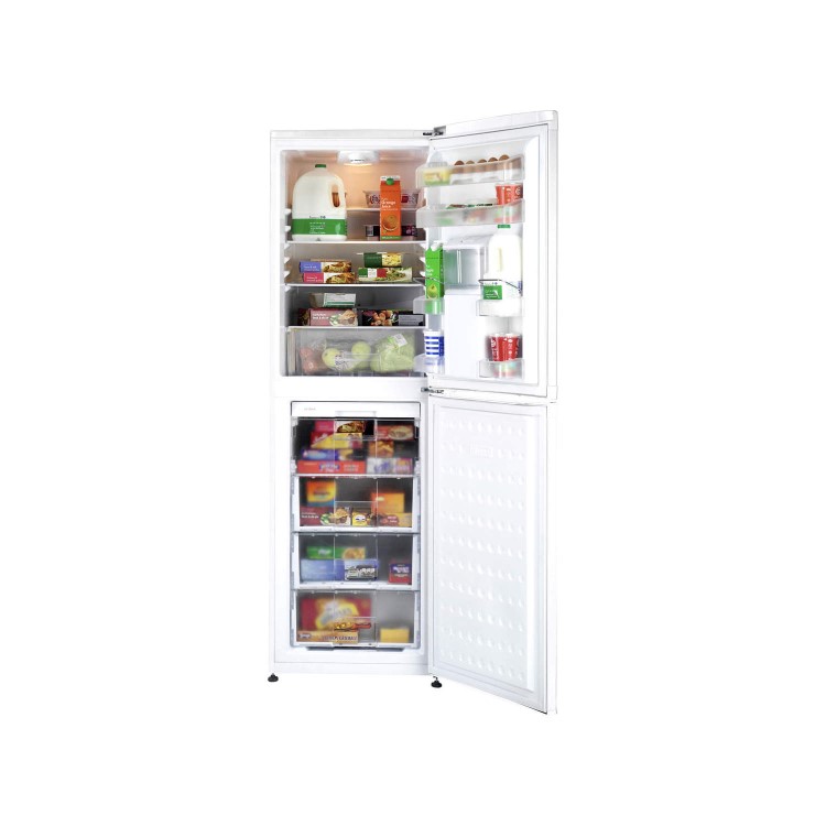 GRADE A2 - Light cosmetic damage - Beko CFD5834APS 149L 183x55cm Wide Freestanding Fridge Freezer With Water Dispenser Silver