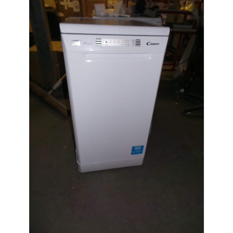 GRADE A2 - Light cosmetic damage - Candy CDP4610-80 10 Place Slimline Freestanding Dishwasher In Moonlight White