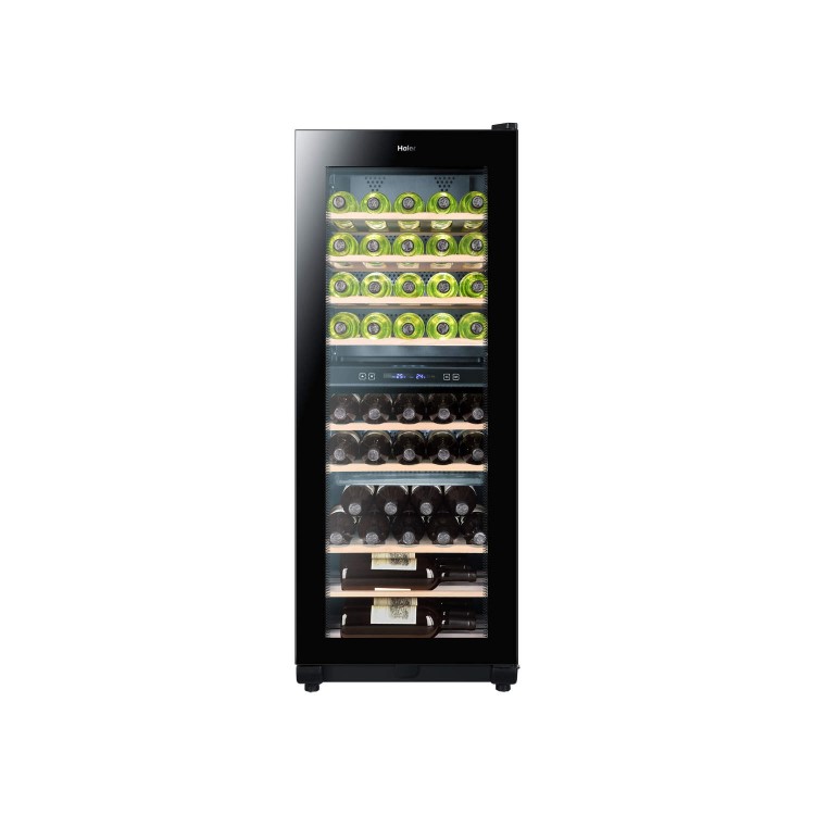 GRADE A1 - As new but box opened - Haier WS49GDB 49 Bottle Dual Zone Wine Cooler Black