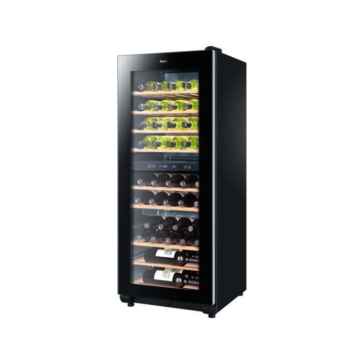 GRADE A1 - As new but box opened - Haier WS49GDB 49 Bottle Dual Zone Wine Cooler Black