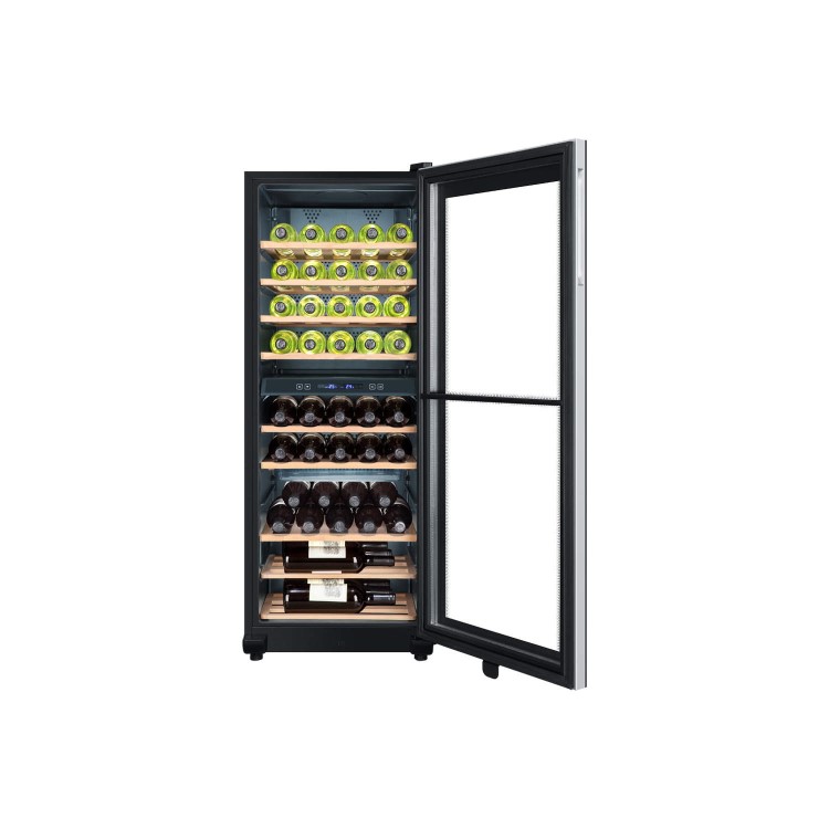 GRADE A1 - As new but box opened - Haier WS49GDB 49 Bottle Dual Zone Wine Cooler Black