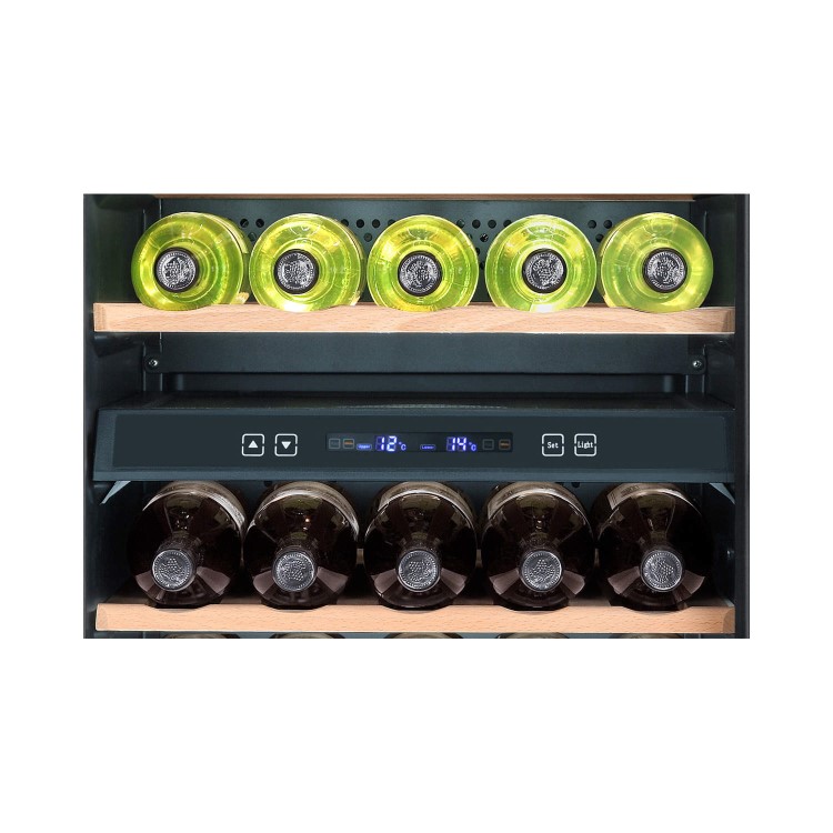 GRADE A1 - As new but box opened - Haier WS49GDB 49 Bottle Dual Zone Wine Cooler Black
