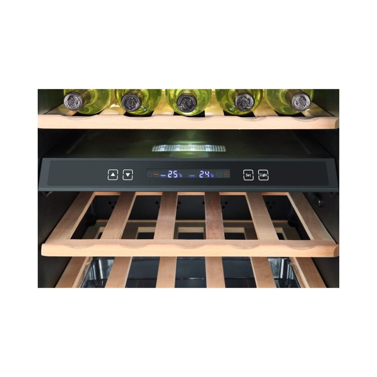 GRADE A1 - As new but box opened - Haier WS49GDB 49 Bottle Dual Zone Wine Cooler Black