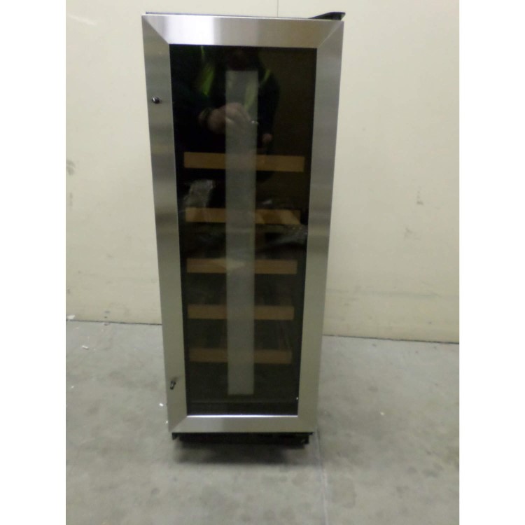 GRADE A3 - Heavy cosmetic damage - CDA FWC303BL 30 cm Freestanding Under Counter Wine Cooler - Black Glass