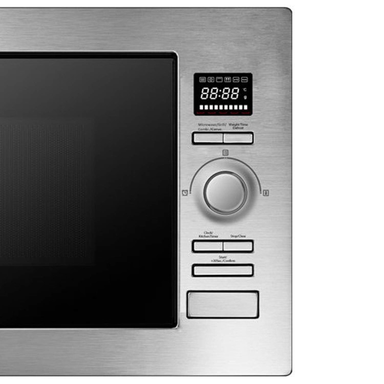 GRADE A3 - Heavy cosmetic damage - ElectrIQ 25L Frameless Built-in digital combi Microwave in Stainless Steel - 2 Year warranty