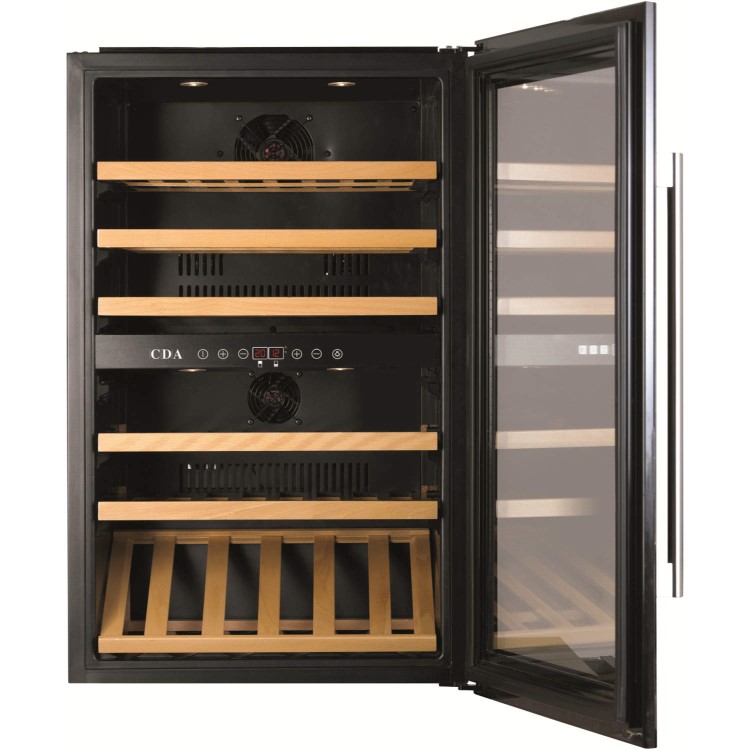 GRADE A2 - Light cosmetic damage - CDA FWV901SS Dual Zone 60 cm Wide Integrated Wine Cooler