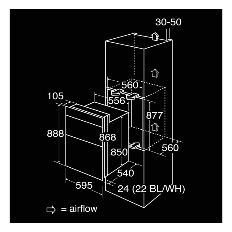 GRADE A1 - As new but box opened - CDA DC940BL Electric Built-in Fan Double Oven With Touch Control Timer - Black