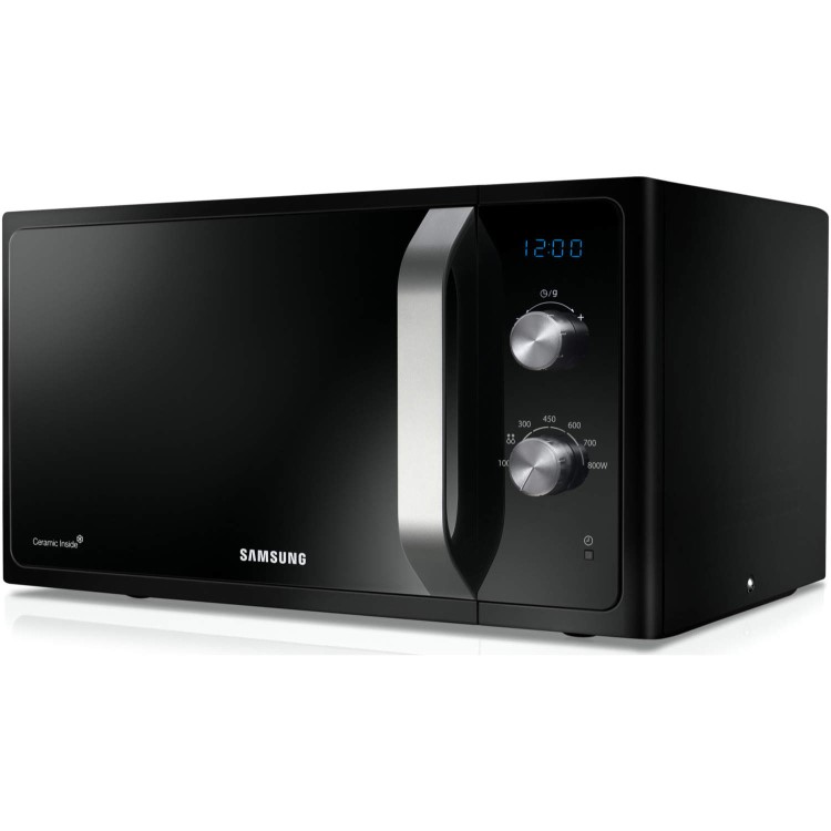 GRADE A2 - Light cosmetic damage - Samsung MS23F301EAK Black 23 Litre Freestanding Microwave Oven