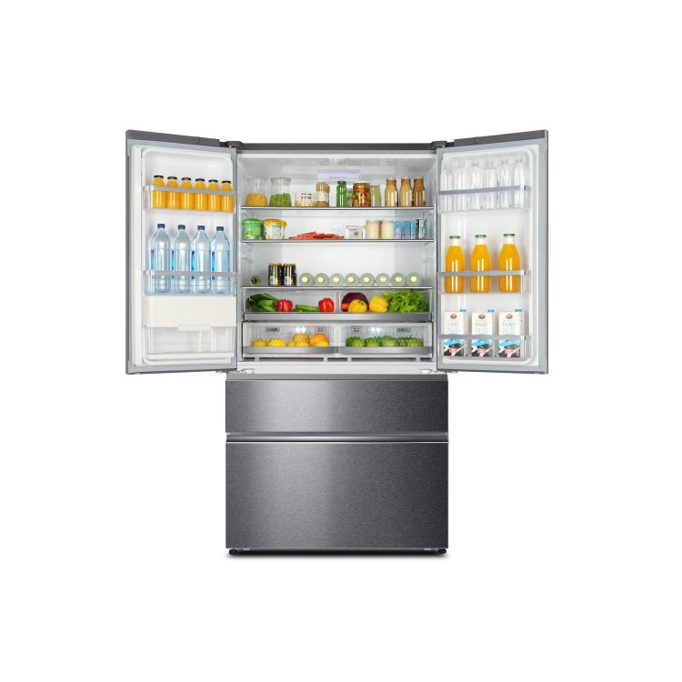GRADE A3  - Haier HB25FWSSAAA 689L 1m Wide Frost Free American-style 4-door Fridge Freezer Stainless