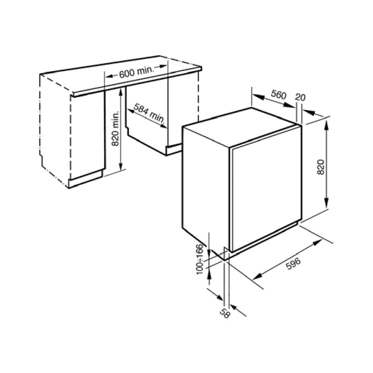 GRADE A1 - As new but box opened - Smeg WDI147 7kg Wash 4kg Dry Fully Integrated Washer Dryer