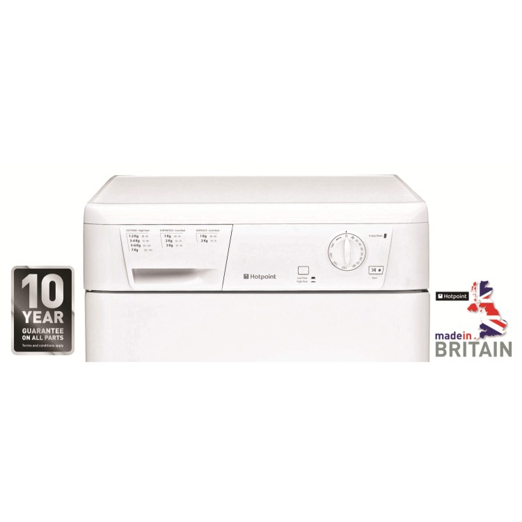 GRADE A1 - As new but box opened - Hotpoint FETC70CP 7kg Freestanding Condenser Tumble Dryer Polar White