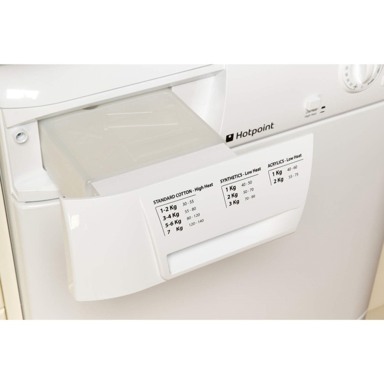 GRADE A1 - As new but box opened - Hotpoint FETC70CP 7kg Freestanding Condenser Tumble Dryer Polar White
