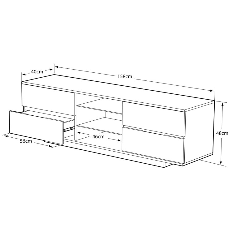 Ex Display - As new but box opened - MDA Designs Avitus TV Cabinet in Black High Gloss - up to 65 inch