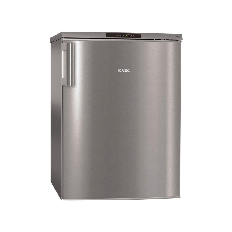 GRADE A3 - Heavy cosmetic damage - AEG A71101TSX0 92L 85x60cm Under Counter Freestanding Freezer - Silver With Antifingerprint Stainless Steel Door