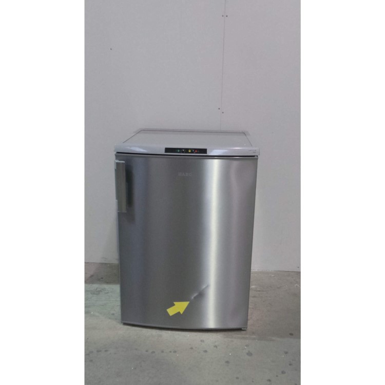 GRADE A3 - Heavy cosmetic damage - AEG A71101TSX0 92L 85x60cm Under Counter Freestanding Freezer - Silver With Antifingerprint Stainless Steel Door