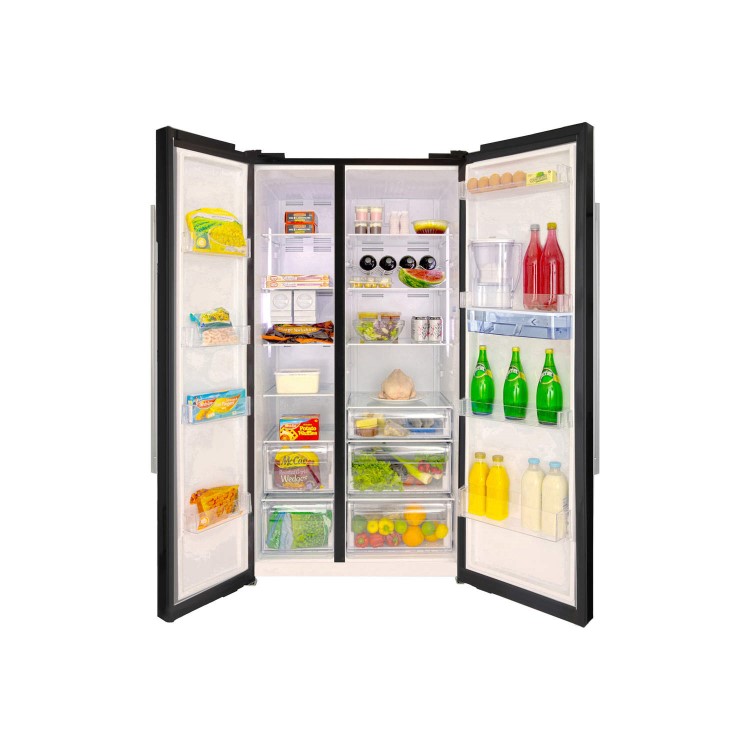 GRADE A1 - As new but box opened - Beko ASD241B Black American Fridge Freezer With Non-plumbed Water Dispenser