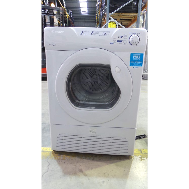 GRADE A3 - Heavy cosmetic damage - Candy GCC591NB-80 Grand'O 9kg Freestanding Condenser Sensor Dryer White