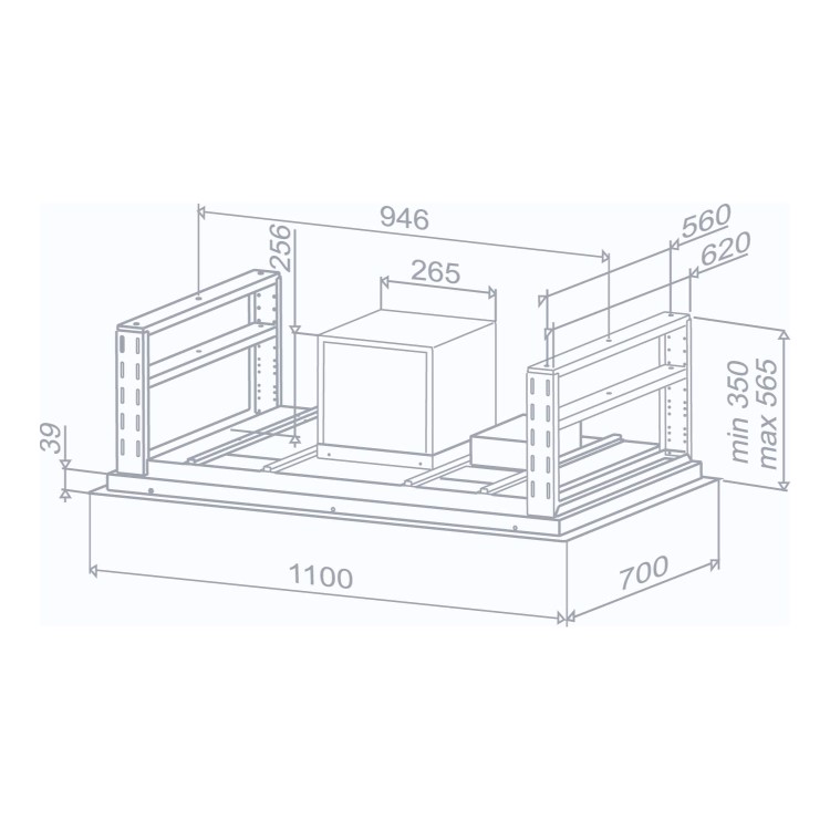 GRADE A1 - As new but box opened - Best HOOD-BE-CI-11-SS Cirrus Ceiling Integrated Island Cooker Hood Stainless Steel