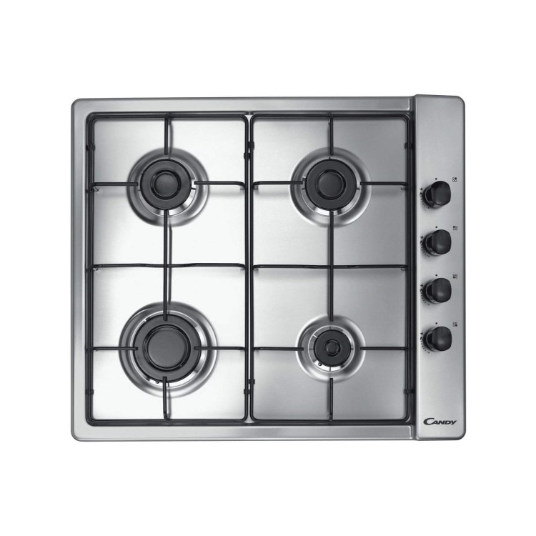GRADE A1 - As new but box opened - Candy CLG64SPX 4 Burner 60cm Gas Hob Stainless Steel