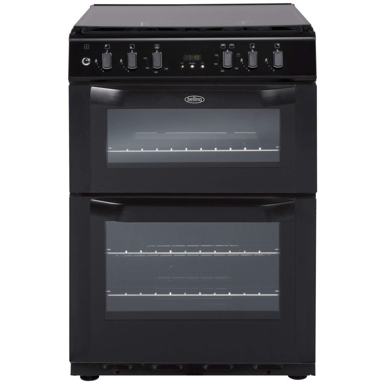 GRADE A1 - As new but box opened - Belling FSDF60DOW Double Oven 60cm Dual Fuel Cooker - Black