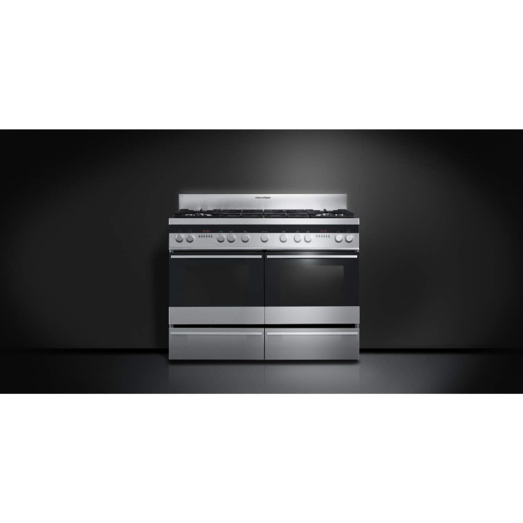 GRADE A2 - Minor cosmetic damage - Fisher & Paykel OR120DDWGX2 89429 Double Oven 120cm Dual Fuel Range Cooker Brushed Stainless Steel