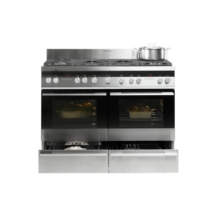 GRADE A2 - Minor cosmetic damage - Fisher & Paykel OR120DDWGX2 89429 Double Oven 120cm Dual Fuel Range Cooker Brushed Stainless Steel