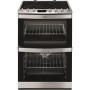 GRADE A1 - As new but box opened - AEG 47102V-MN 60cm Electric Double Oven Cooker With Ceramic Hob Stainless Steel