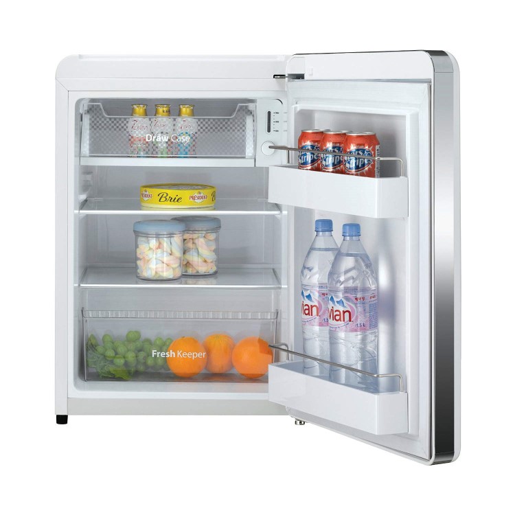 GRADE A2 - Light cosmetic damage - Daewoo FR080RR Retro Style Fridge Red