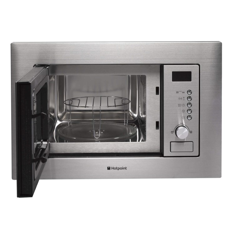 GRADE A1 - As new but box opened - Hotpoint MWH1221X 20 Litre Microwave Oven With Grill - Stainless Steel