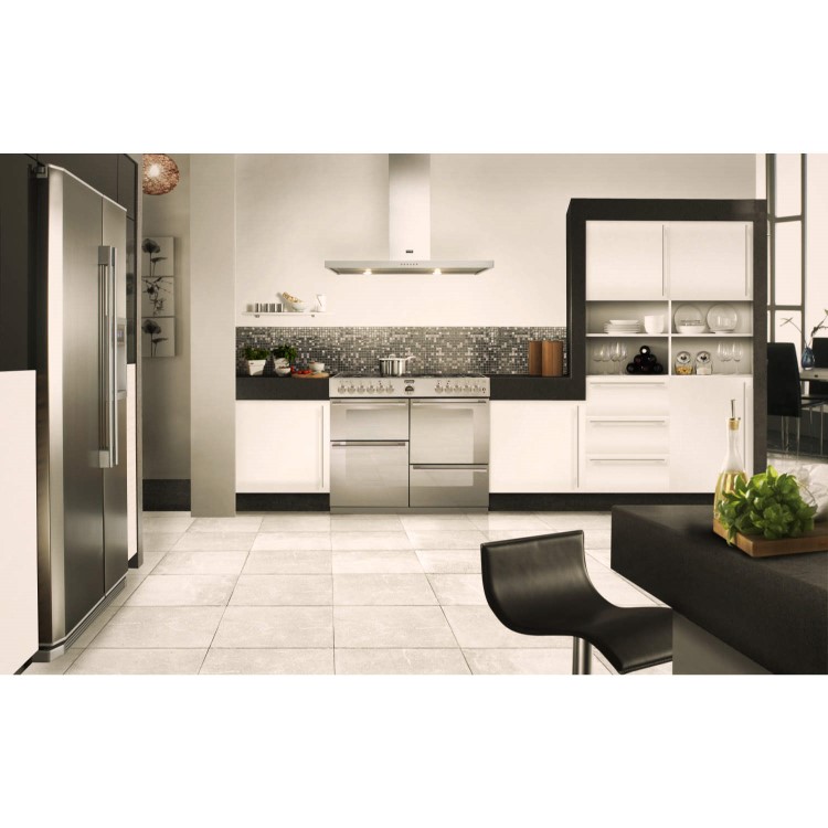 GRADE A1 - As new but box opened - Stoves Sterling R1000DFT 100cm Dual Fuel Range Cooker - Stainless Steel
