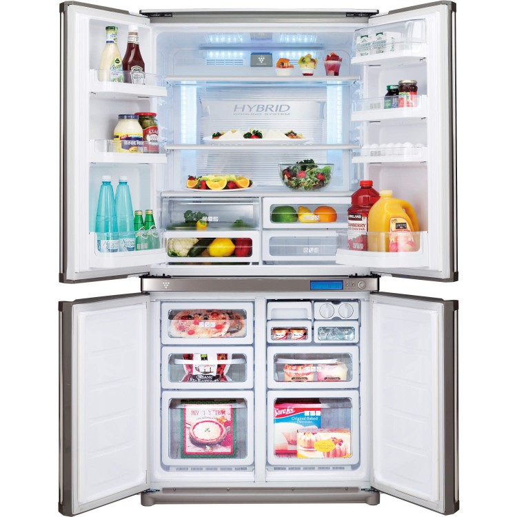 GRADE A1 - As new but box opened - Sharp SJF740STSL 4 Door Freestanding Fridge Freezer