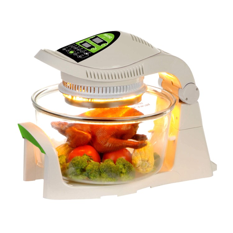 GRADE A1 - As new but box opened - GRADE A2 - Light cosmetic damage - ElectriQ 17 Litre Hinged Digital Premium Halogen Oven + Full Accessories pack - HOV17D
