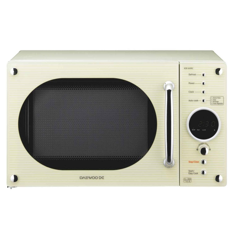 GRADE A1 - As new but box opened - Daewoo KOR6N9RC 20 Litre Freestanding Microwave Oven Cream