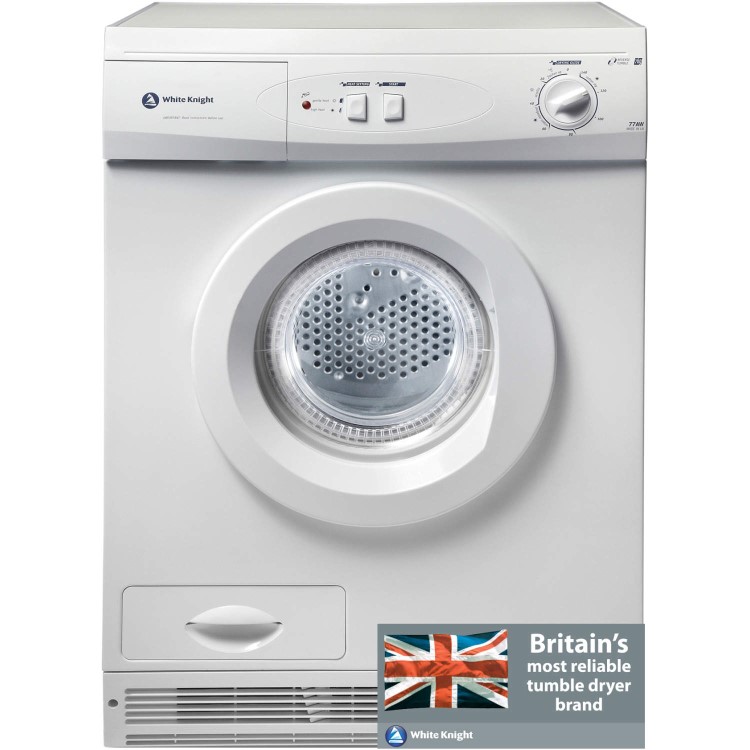 GRADE A1 - As new but box opened - White Knight C77AW 7kg Freestanding Condenser Tumble Dryer - White