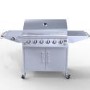 GRADE A3 - Missing Parts - iQ 6 Burner Gas BBQ with Side Burner. Free Accessory Pack Includes BBQ Cover and Utensil Set