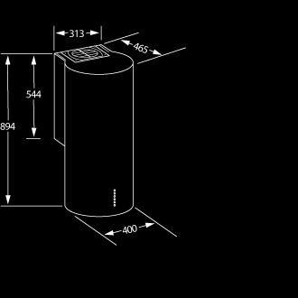 CDA EVC4BL 40cm Cylinder Wall Mounted Cooker Hood Black