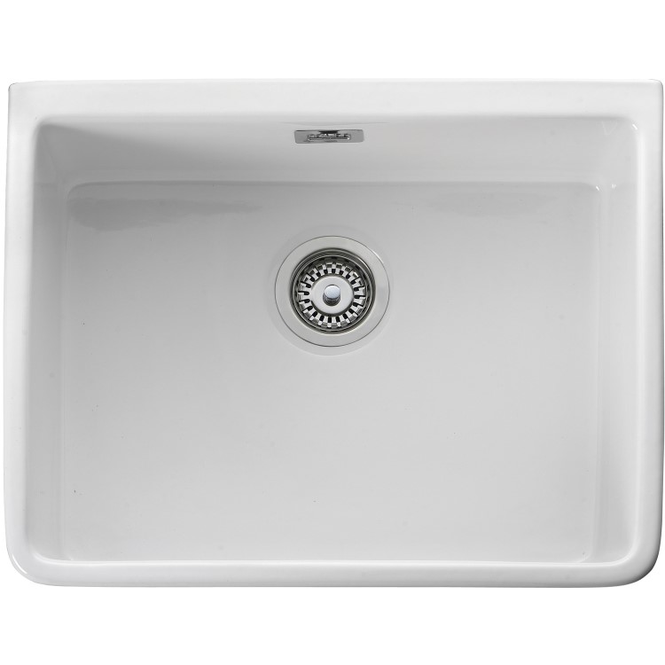 GRADE A1 - Leisure Sinks CBL595WH Rangemaster Belfast 1.0 Large Bowl Ceramic Sink White