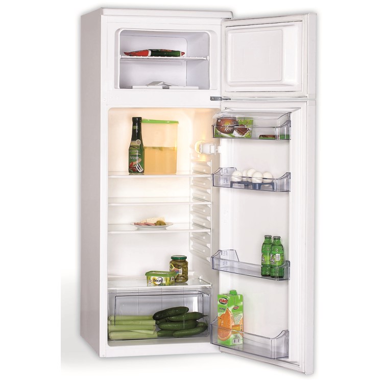 GRADE A3 - Servis T54144 144cm Top Mount Freestanding Fridge Freezer - White