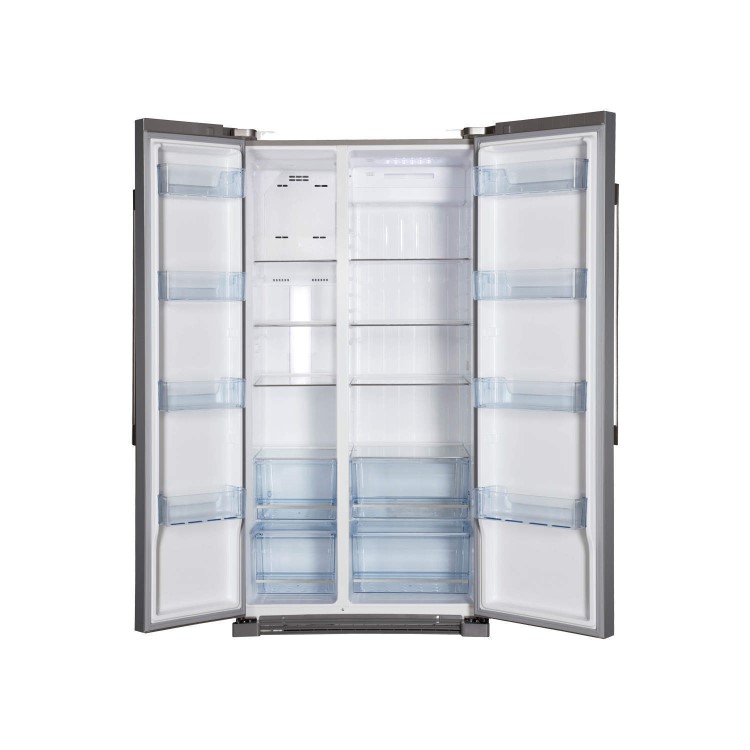 GRADE A1 - Haier HRF-628DF6 570L Frost Free American Fridge Freezer Stainless Steel Look