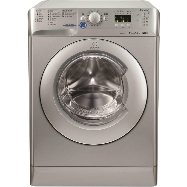 Indesit XWA81482XS Innex 8kg 1400rpm Freestanding Washing Machine Silver