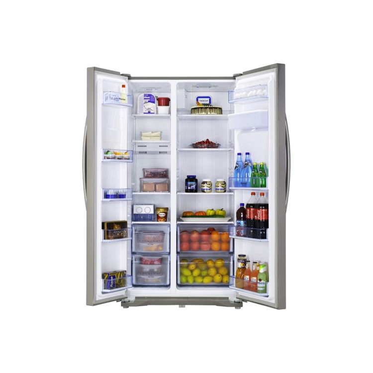 GRADE A1 - Hisense RS723N4WC1 Side By Side American Fridge Freezer With Water Dispenser Stainless Steel Effect Doors
