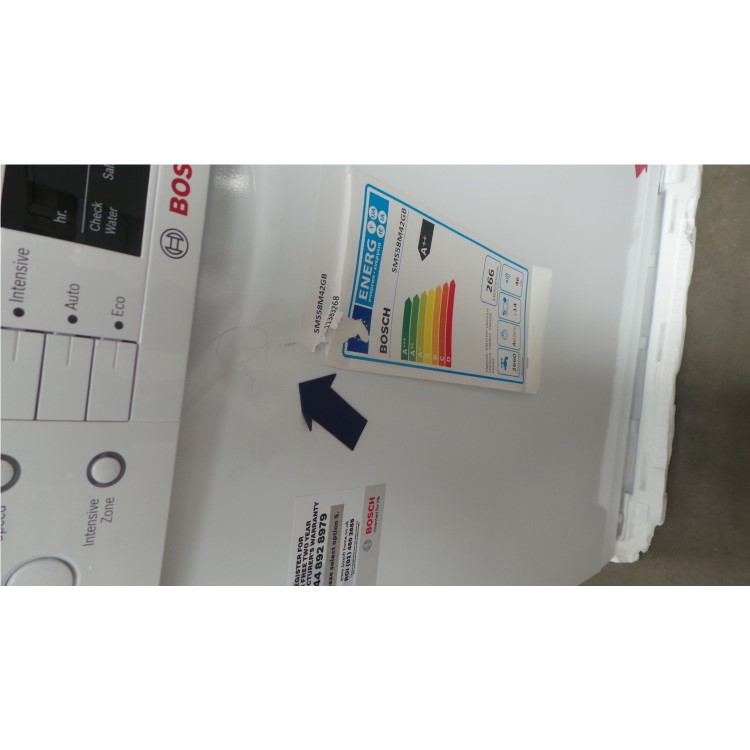 GRADE A2 - Bosch SMS58M42GB Serie 6 ActiveWater 14 Place Freestanding Dishwasher White With Cutlery Tray