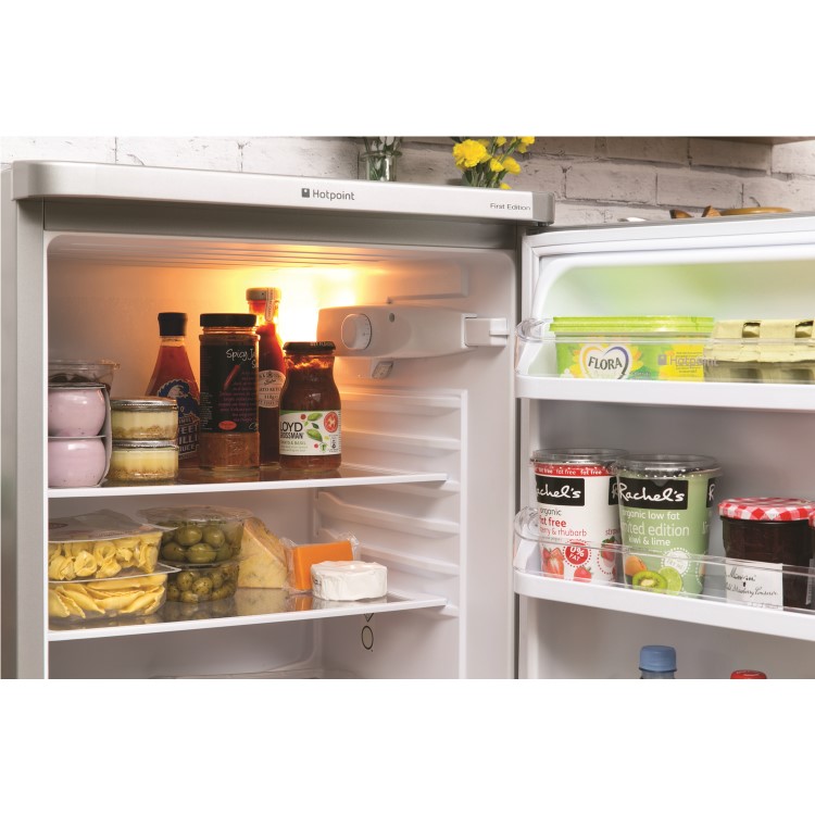 GRADE A2 - Hotpoint NRFAA50S Ice Diamond Freestanding Fridge Freezer Silver