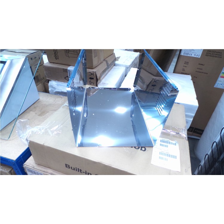 GRADE A2 - CDA EVG6SS Designer Angled 60cm Chimney Cooker Hood Stainless Steel And Clear Glass