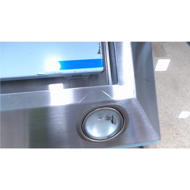 GRADE A2 - CDA EVG6SS Designer Angled 60cm Chimney Cooker Hood Stainless Steel And Clear Glass