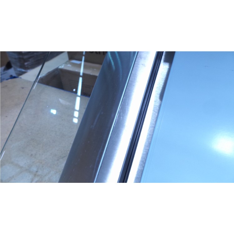 GRADE A2 - CDA EVG6SS Designer Angled 60cm Chimney Cooker Hood Stainless Steel And Clear Glass