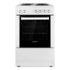 electriQ 50cm Electric Single Cooker With Solid Hotplate - White
