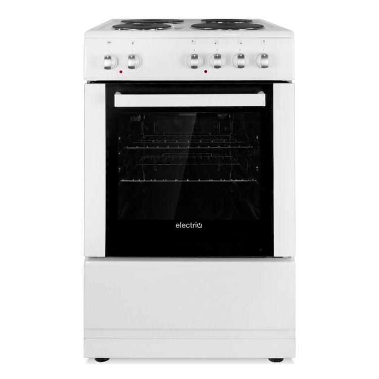 electriQ 50cm Electric Single Cooker With Solid Hotplate - White