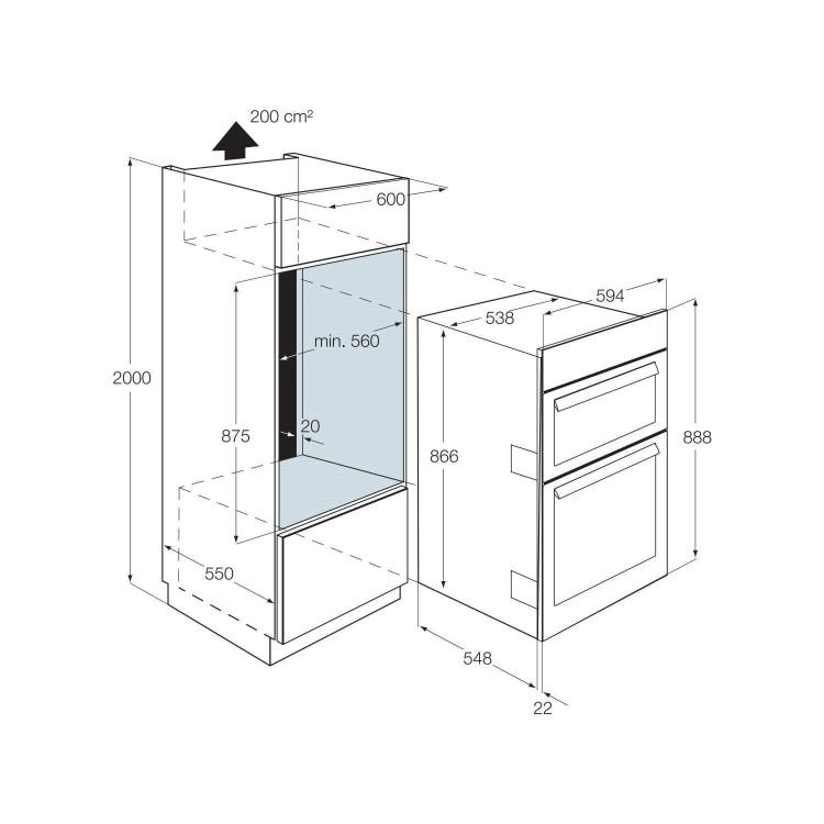 GRADE A1 - AEG DC7013021M Competence Electric Built-in Double Oven Stainless Steel
