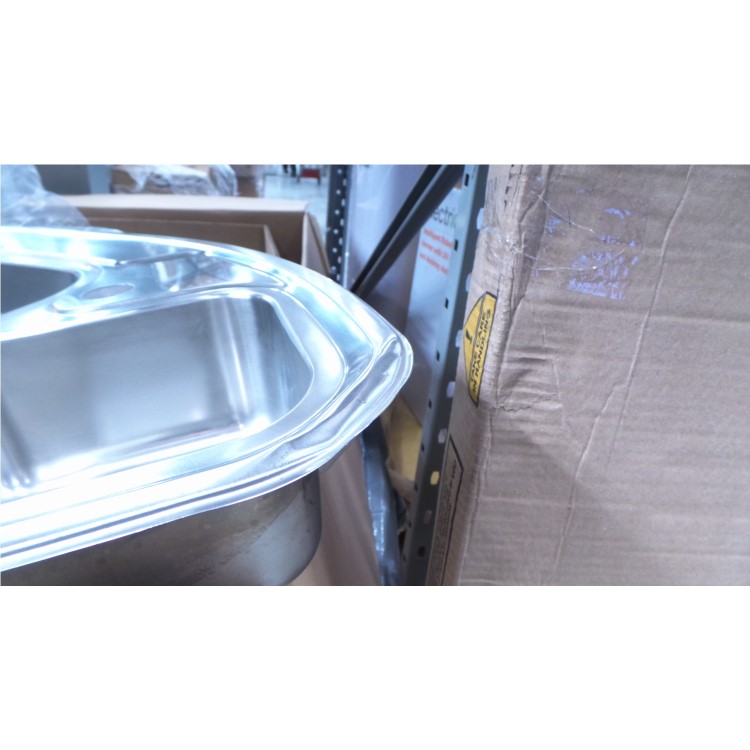 GRADE A3 - Astracast LD15XXHOMESK1 Lausanne 1.5 Bowl Left Hand Drainer Polished Stainless Steel Corner Sink